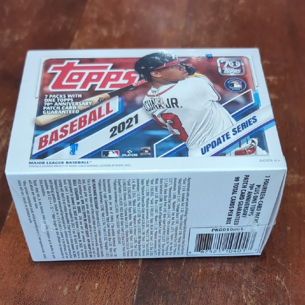 2021 Topps Baseball Update Series Blaster Box 7 Packs & Patch